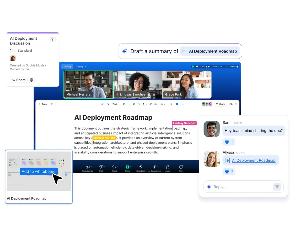 Zoom Workplace: meetings, phone, chat, calendar and whiteboard in one platform