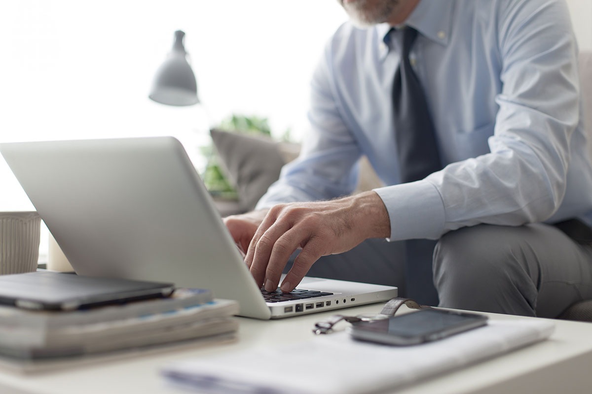 Business man using laptop